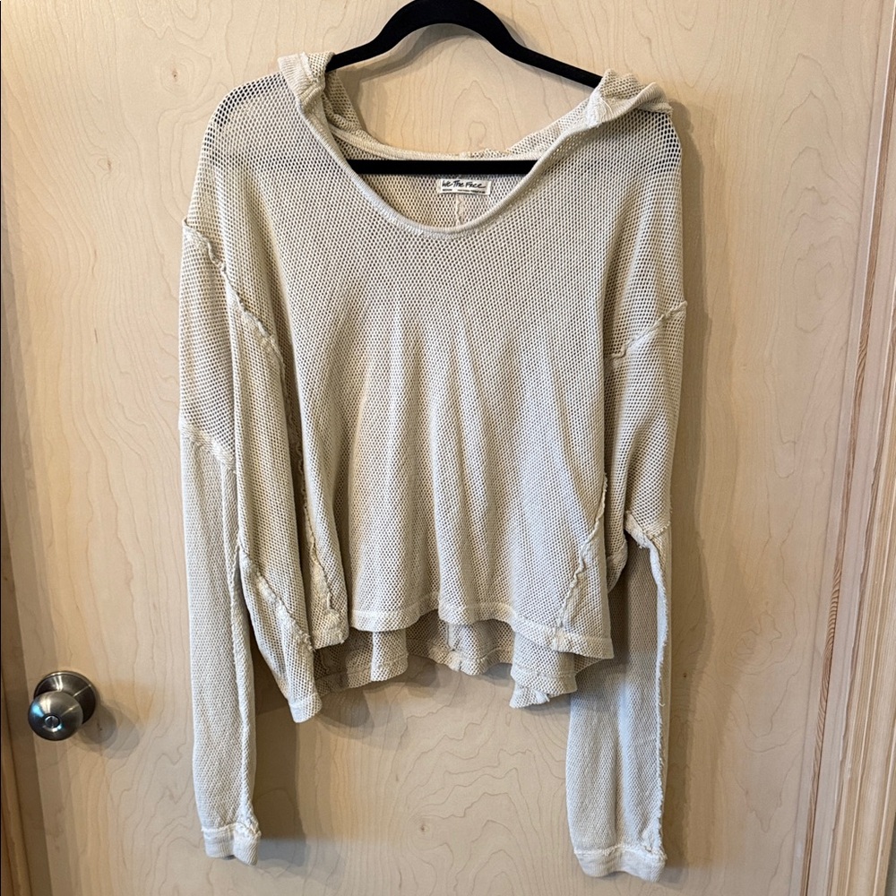 We the Free Tan Mesh Top/cover up